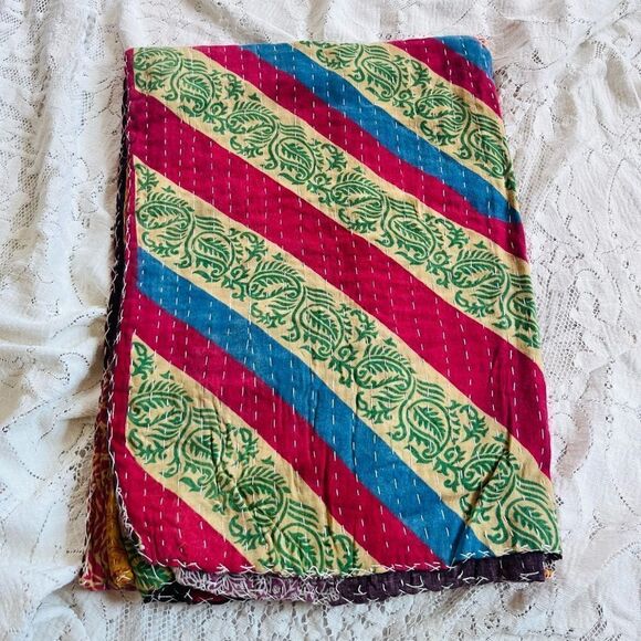 New - Vintage Indian Kantha Quilt Handmade Throw blanket - Picture 1 of 5